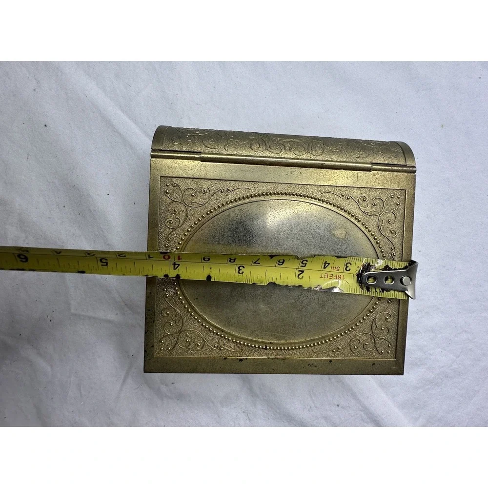 Vtg Danbury Clock Double Frame Gold Ornate Folds Up Alarm Hard to find